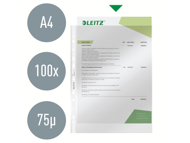 Plastficka LEITZ PP 0,075 A4 Box